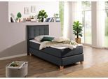 Boxspringbett HOME AFFAIRE, grau (anthrazit), B:110cm L:209cm, Komplettbetten, Boxspringbett, inklusive Komfortschaum-Topper