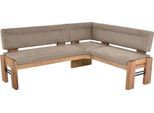 Eckbank K+W KOMFORT & WOHNEN "Floyd", beige (sand 35, balkeneiche natur), H:90cm T:63cm, 520: Microfaser, 100% Polyester; 760: Microfaser, 100% Polyester, Sitzbänke, Eckbank, Stauraumbank, langer Schenkel rechts oder links in 2 Qualitäten