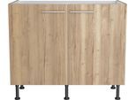 Spülenschrank OPTIFIT "Klara", braun (wildeiche), B:100cm H:87cm T:58,4cm, Holzwerkstoff, Schränke, Spülenschrank, Breite 100 cm