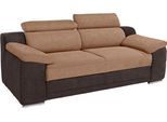3-Sitzer SIT & MORE "Xenia", braun (dunkelbraun, braun), B:200cm H:94cm T:96cm, Struktur (100% Polyester);Kunstleder SOFTLUX;Flachgewebe (100% Polyester), Sofas
