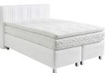 Boxspringbett, weiß, B:155cm L:210cm, Bezug: 100% Polyester;Polsterung: 100% Polyester, WESTFALIA SCHLAFKOMFORT, Komplettbetten, Boxspringbett, wahlweise mit Bettkasten und Topper