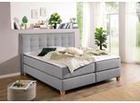Boxspringbett HOME AFFAIRE, grau, B:180cm L:209cm, Komplettbetten, Boxspringbett, inklusive Komfortschaum-Topper