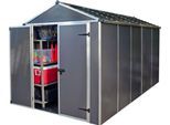 Gerätehaus PALRAM - CANOPIA "Rubicon Gerätehaus 6x12", grau (dunkelgrau), Aluminium, Polycarbonat (PC), Gerätehäuser