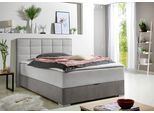 Boxspringbett MAINTAL, grau (hellgrau), L:210cm, Bezug Microfaser aus 100% Polyester, Komplettbetten, Boxspringbett, mit Bettkasten und Topper
