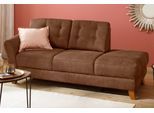 Recamiere HOME AFFAIRE "Trondheim", braun (cognac), B:194cm H:89cm T:92cm, Luxus-Microfaser Lederoptik (100% Polyester);Struktur weich ( 97% Polyester, 3% Baumwolle);Luxus-Microfaser ALTARA NUBUCK (100% Polyester), Sofas, Recamiere, freistehend, mit Federkern, Knopfheftung im Rücken