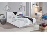 Polsterbett "Malibu", schwarz-weiß (weiß, schwarz), B:192cm L:212cm, Bezug Bett: Microfaser (100% Polyester), Bonnell-Federkernmatratze: 51% Polypropylen, 39% Polyester und 10% Baumwolle, Kaltschaummatratze: 100% Polyester, Bezug abnehm- und waschbar bis 60u00b0C, WESTFALIA SCHLAFKOMFORT, Betten, inkl. Bettkasten bei Ausführung mit Matratze
