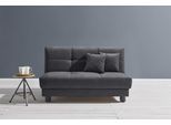 Schlafsofa ELL + ELL "Tilda", grau (grau, blau), B:145cm H:90cm T:100cm, 100% Polyester, Sofas, Schlafsofa, Breite 145 cm, inkl. 2 Zierkissen