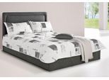 Polsterbett, grau (anthrazit), B:130cm L:210cm, Bezug Bett: Mikrofaser (100% Polyester);Bonnell-Federkernmatratze: Mischgewebe (51% Polyprophlen, 39% Polyester, 10% Baumwolle);Kaltschaummatratze: Frottee (100% Polyester), Bezug abnehm- und waschbar bis 60C, WESTFALIA SCHLAFKOMFORT, Betten, Polsterbett, inkl. Bettkasten bei Ausführung mit Matratze