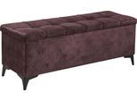 Truhenbank ED EXCITING DESIGN "Oregon", lila (aubergine), B:139cm H:58cm T:50cm, 100% Polyester, Sitzbänke, Breite 140cm, Bettbank mit Stauraum