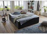 Boxbett "Lucy", grau (anthrazit), B:180cm L:200cm, Bezug Bettbox und Obermatratze: Strukturstoff (90% Polyester, 10% Nylon);Topper: Jersey (100% Polyester), ATLANTIC HOME COLLECTION, Komplettbetten, Boxspringbett, ohne Kopfteil, frei im Raum stellbar, mit Bettkasten