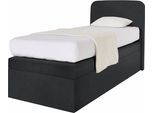 Boxspringbett, schwarz, B:105cm L:212cm, Box und Kopfteil: Microvelours (100% Polyester) oder Kunstleder (Polyurethan);Bezug der Obermatratze: 100% Polyester, WESTFALIA SCHLAFKOMFORT, Komplettbetten, Boxspringbett, wahlweise mit Bettkasten