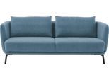 3-Sitzer "Pearl - 5 Jahre Hersteller-Garantie, auch in Bouclé", blau (blaugrau), B:210cm H:71cm T:91cm, 100% Polyester, SCHÖNER WOHNEN-KOLLEKTION, Sofas, Maße (B/H/T): 210/71/91 cm, Füße Metall