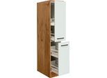 Apothekerschrank FLEX-WELL "Vintea", beige (magnolia matt, lancelot oak), B:30cm H:161cm T:60cm, Holzwerkstoff, Schränke, (B x H x T) 30 x 161 x 60 cm, mit 4 Ablagen