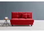 Schlafsofa ELL + ELL "Tilda", rot, B:125cm H:90cm T:100cm, 100% Polyester, Sofas, Schlafsofa, Breite 125 cm, inkl. 2 Zierkissen