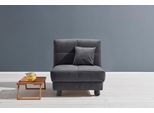 Schlafsofa ELL + ELL "Tilda", grau (grau, blau), B:85cm H:90cm T:100cm, 100% Polyester, Sofas, Schlafsofa, Breite 85 cm, inkl. 1 Zierkissen