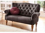 Chesterfield-Sofa HOME AFFAIRE "Lord", braun, B:138cm H:93cm T:84cm, Luxus-Microfaser Lederoptik (100% Polyester);Struktur fein (100% Polyester), Sofas, mit echter Chesterfield-Knopfheftung und Ziernägeln