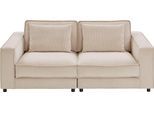 2-Sitzer "Valan", beige (creme), B:198cm H:83cm T:126cm, ATLANTIC HOME COLLECTION, Sofas, XXL-Sitzfläche, mit Cord-Bezug, frei stellbar, mit Wellenunterfederung