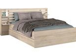 Stauraumbett PARISOT "Escale", beige (157, japanische eiche nachbildung, 157, japanische eiche nachbildung, 157, japanische eiche nachbildung), B:223cm H:99cm L:217cm, Betten, Stauraumbett, inklusive 2 Schubkästen auf Rollen