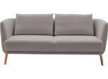 2,5-Sitzer "Pearl - 5 Jahre Hersteller-Garantie, auch in Bouclé", silber, B:190cm H:71cm T:91cm, 16% Baumwolle, 79% Polyester, 5% Polyacryl, SCHÖNER WOHNEN-KOLLEKTION, Sofas, Maße (B/H/T): 190/71/91 cm, Füße Massivholz