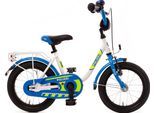 Kinderfahrrad BACHTENKIRCH "14" Kinderfahrrad "POLIZEI" kristall-weiß/blau/neon" Gr. 25, weiß (kristallweiß, blau, blau), Fahrräder, Kinder, 25cm, 14 Zoll (35,56cm)