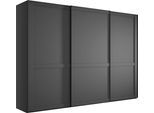 Schwebetürenschrank WIEMANN "Göteborg", grau (graphit, dekor), B:295,2cm H:220cm T:67cm, Holzwerkstoff, Schränke, Schwebetürenschrank, Querriegel und Griffleisten im Korpusfarbton