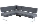 Eckbank K+W KOMFORT & WOHNEN, blau (ocean 54), B:158cm H:89cm T:199cm, Sitzbänke, Eckbank, langer Schenkel links oder rechts, mit dekorativen Distanzhalter