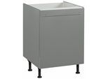 Spülenschrank OPTIFIT "Bern", grau (basaltgrau, basaltgrau), B:60cm H:87cm T:58,4cm, Schränke, Spülenschrank, 60 cm breit, mit 1 Tür, mit höhenverstellbaren Füßen, mit Metallgriff