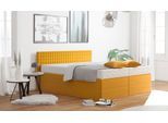 Boxspringbett, gelb (sonnengelb), B:175cm L:210cm, Bezug: 100% Polyester;Polsterwatte: 100% Polyester, WESTFALIA SCHLAFKOMFORT, Komplettbetten, Boxspringbett, mit Zierkissen, wahlweise mit Topper