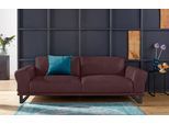 2,5-Sitzer W.SCHILLIG "montanaa", braun (mocca z69), B:232cm H:78cm T:94cm, Sofas, mit Metallkufen in Schwarz pulverbeschichtet, Breite 232 cm