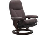 Relaxsessel STRESSLESS "Consul", braun (bordeaux paloma), B:85cm H:100cm T:77cm, Leder BATICK: BATICK ist ein leicht korrigiertes, durchgefärbtes und genarbtes Möbelleder, bei dem die meisten Unebenheiten und Spuren in der Regel entfernt wurden.;Leder PALOMA: PALOMA ist ein durchgefärbtes Semianilin-Möbelleder mit natürlicher Narbung.;ROHLEDER Stoff Q2 FARON: Ein fester zuverlässiger Bouclé mit ei