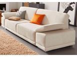 3-Sitzer SIT & MORE "Coria", beige (creme), B:215cm H:80cm T:99cm, Kunstleder SOFTLUX;Struktur ( 100% Polyester);Struktur fein ( 90% Polyester; 10% Polyamid);Luxus-Microfaser ALTARA NUBUCK (100% Polyester), Sofas