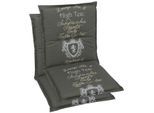 Sesselauflage GO-DE "High Tea", grau, B:100cm H:8cm T:50cm, Obermaterial: 85% Baumwolle, 15% Polyester, Polsterauflagen