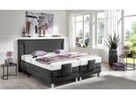 Boxbett, grau (anthrazit), B:194cm L:214cm, Bezug der Obermatratze: 100% Polyester, abnehmbar und waschbar bis 60C;Box und Kopfteil: Mikrovelours (100% Polyester), WESTFALIA SCHLAFKOMFORT, Komplettbetten, Boxspringbett, mit Motor