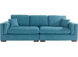 Big-Sofa HOME AFFAIRE "Fresh Pond", blau (türkis), B:290cm H:95cm T:96cm, 100% Polyester, Sofas, Big-Sofa, in vielen Bezugsqualitäten und Farben, B/T/H: 290/96/95 cm