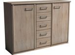 Kombikommode WIEMANN "Meran", beige (eiche, sägerau), B:125cm H:89cm T:37cm, Holzwerkstoff, Sideboards, Kombikommode, vormontiert