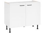 Spülenschrank OPTIFIT "Elga", weiß (weiß, weiß), B:100cm H:87cm T:58,4cm, Holzwerkstoff, Schränke, Spülenschrank, mit Soft-Close-Funktion, höhenverstellbaren Füßen, Breite 100 cm