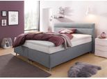 Boxspringbett, grau (strukturstoff grau), ohne LED-Beleuchtung, Liegefläche B/L: 200cm x 200cm, H2 + H2, 7-Zonen-Kaltschaummatratze, Bezug Unterbox und Kopfteil: Strukturstoff (77% Polyester und 23% Viskose);Bezug Obermatratze 100% Polyester, waschbar bis 60C, WESTFALIA SCHLAFKOMFORT, Komplettbetten, Boxspringbett, wahlweise mit LED-Beleuchtung