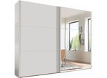 Schwebetürenschrank WIEMANN "Korfu", weiß, B:246,9cm H:236cm T:67cm, Glas, Holzwerkstoff, Schränke, Schwebetürenschrank, hochwertige Beschläge