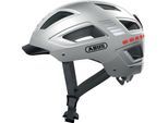 Fahrradhelm ABUS "HYBAN 2.0 LED" Gr. L, silber (signal silber), Helme, L Kopfumfang: 56cm - 61cm
