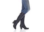 bonprix Stiefel, schwarz, Gr.37, Klassischer Stiefel mit dekorativer Schnalle, aus Vegan