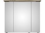 Badezimmerspiegelschrank SAPHIR "Serie 4010 Badezimmer-Spiegelschrank inkl. LED-Beleuchtung im Kranz", braun (eiche ribbeck quer nachbildung), B:82cm H:71,9cm T:26,5cm, Holzwerkstoff, Schränke, Badschrank 82 cm breit, 3 Türen, 6 Glas-Einlegeböden, inkl Türdämpfer