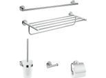 Badaccessoire-Set HANSGROHE Badaccessoires-Sets grau (chrom) 5-teilig, chrom