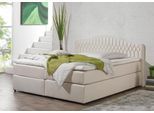 Boxspringbett MAINTAL, beige (creme), Liegefläche B/L: 160cm x 200cm, H3, 7-Zonen-Kaltschaummatratze, Seitliche Einfassung Unterbox und Obermatratze: Mikrovelours (100% Polyester);Spiegelfläche der Unterbox und Obermatratze: 100% Polyester, Komplettbetten, Boxspringbett, in diversen Ausführungen