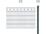 Doppelstabmattenzaun ARVOTEC "EXCLUSIVE 100 zum Einbetonieren "Karo" mit Zierleiste", grau (anthrazit), H:100cm, Kunststoff, Stahl, Zaunelemente, Zaunhöhe 100 cm, Zaunlänge 2 - 60 m