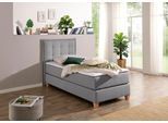 Boxspringbett HOME AFFAIRE, grau, B:110cm L:209cm, Komplettbetten, Boxspringbett, inklusive Komfortschaum-Topper