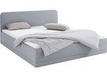 Polsterbett, grau, B:210cm L:210cm, Bezug Bett: wahlweise Microfaser (100% Polyester), Strukturstoff (77% Polyester, 23% Viskose) oder Kunstleder;Bonnell-Federkernmatratze: Mischgewebe (51% Polyprophlen, 39% Polyester, 10% Baumwolle);Kaltschaummatratze: Frottee (100% Polyester), Bezug abnehm- und waschbar bis 60C, WESTFALIA SCHLAFKOMFORT, Betten, Polsterbett, inkl. Bettkasten bei Ausführung mit Ma