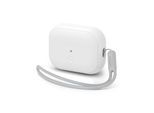 Spigen Case Silicone Fit White + Strap Gray - AirPods Pro (2nd Gen)