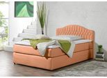 Boxspringbett MAINTAL, orange (terra), Liegefläche B/L: 100cm x 200cm, H2 + H2, Bonnell-Federkernmatratze, Seitliche Einfassung Unterbox und Obermatratze: Mikrovelours (100% Polyester);Spiegelfläche der Unterbox und Obermatratze: 100% Polyester, Komplettbetten, Boxspringbett, in diversen Ausführungen