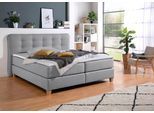 Boxspringbett HOME AFFAIRE, grau, B:178cm L:209cm, Komplettbetten, Boxspringbett, inklusive Komfortschaum-Topper