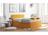 Boxspringbett, gelb (sonnengelb), B:155cm L:210cm, Bezug: 100% Polyester;Polsterwatte: 100% Polyester, WESTFALIA SCHLAFKOMFORT, Komplettbetten, Boxspringbett, mit Zierkissen, wahlweise mit Topper